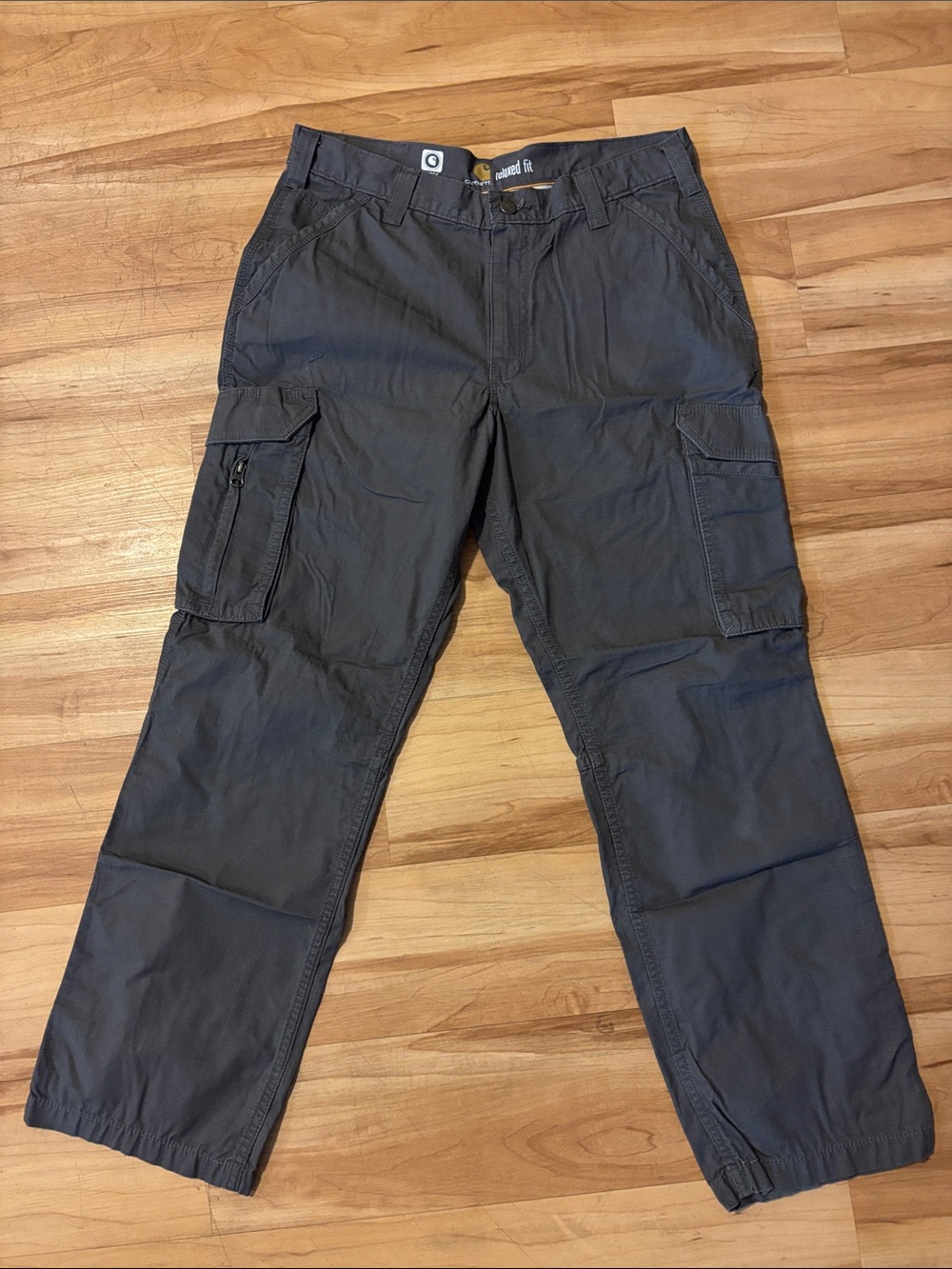 Carhartt Men's Dark Gray Cargo Pants with Zippered Pocket